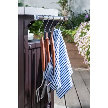 Keter Unity XL BBQ Side Table, Dimensions 134 x 51.7 x 89.6 cm, Grey, Weatherproof