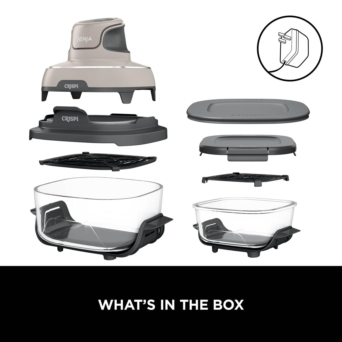 Ninja CRISPi Portable Air Fryer, 3.8L, 4-in-1: Air Fry, Roast, Keep Warm, Recrisp, Space Saving Compact Design