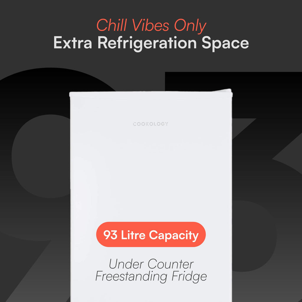 Cookology UCIF93WH Freestanding under counter Fridge in White - 93 Litre Capacity