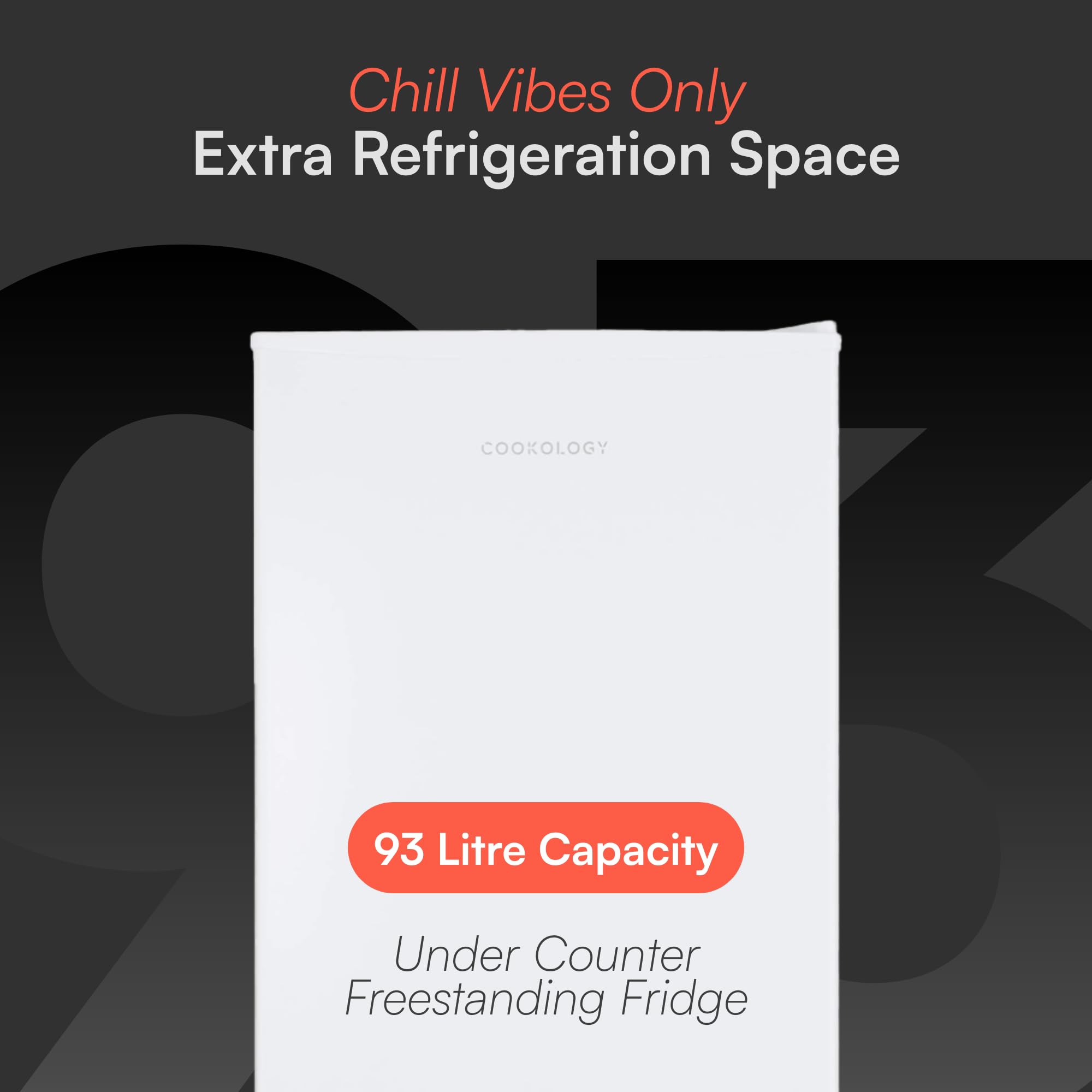 Cookology UCIF93WH Freestanding under counter Fridge in White - 93 Litre Capacity