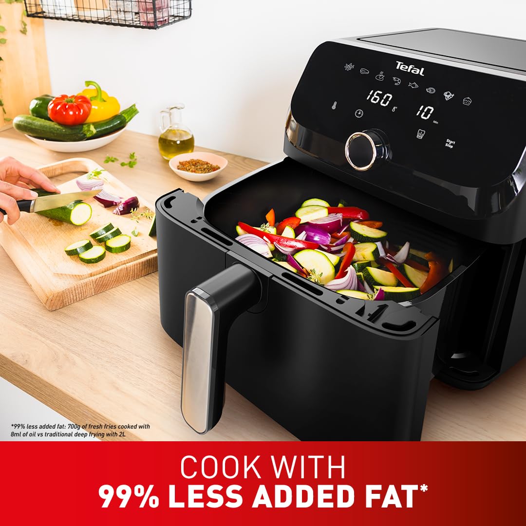 Tefal Easy Fry Mega Air Fryer, 7.5L Capacity (Serves Up to 8), 8 Preset Cooking Programs