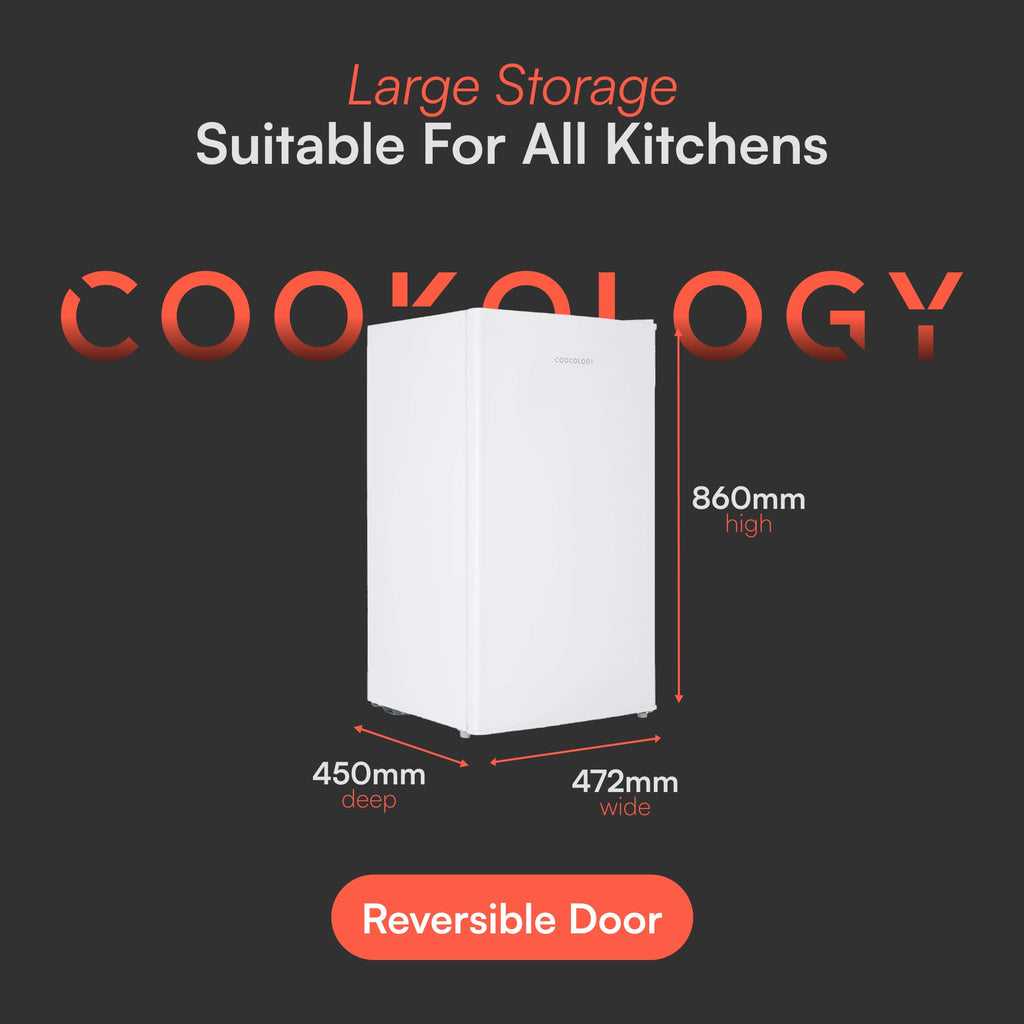 Cookology UCIF93WH Freestanding under counter Fridge in White - 93 Litre Capacity