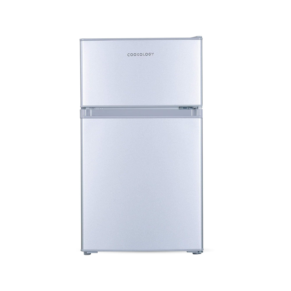 Cookology UCFF87SL 47cm Freestanding under counter Small Fridge Freezer in Silver