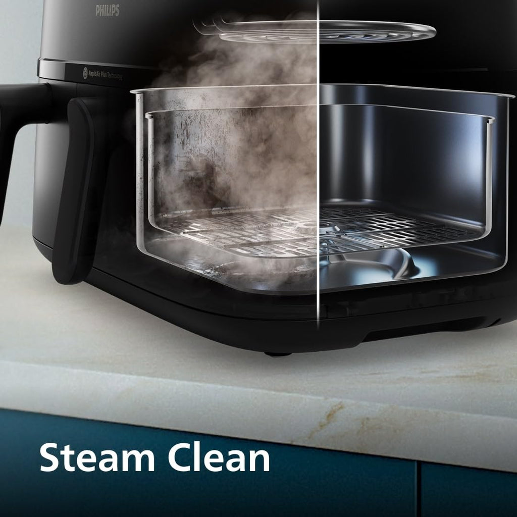 Philips Air Fryer 5000 Series Dual Basket with Steam – 9L Capacity, RapidAir Plus Technology