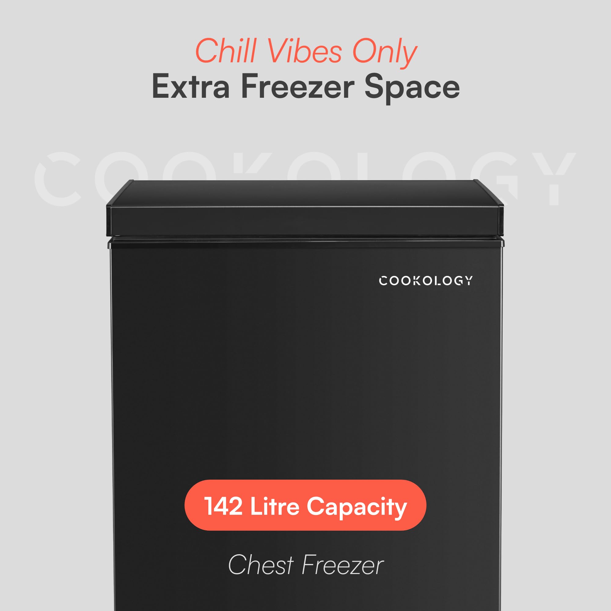 Cookology CCFZ142BK Freestanding Chest Freezer in Black - 142 Litre Capacity