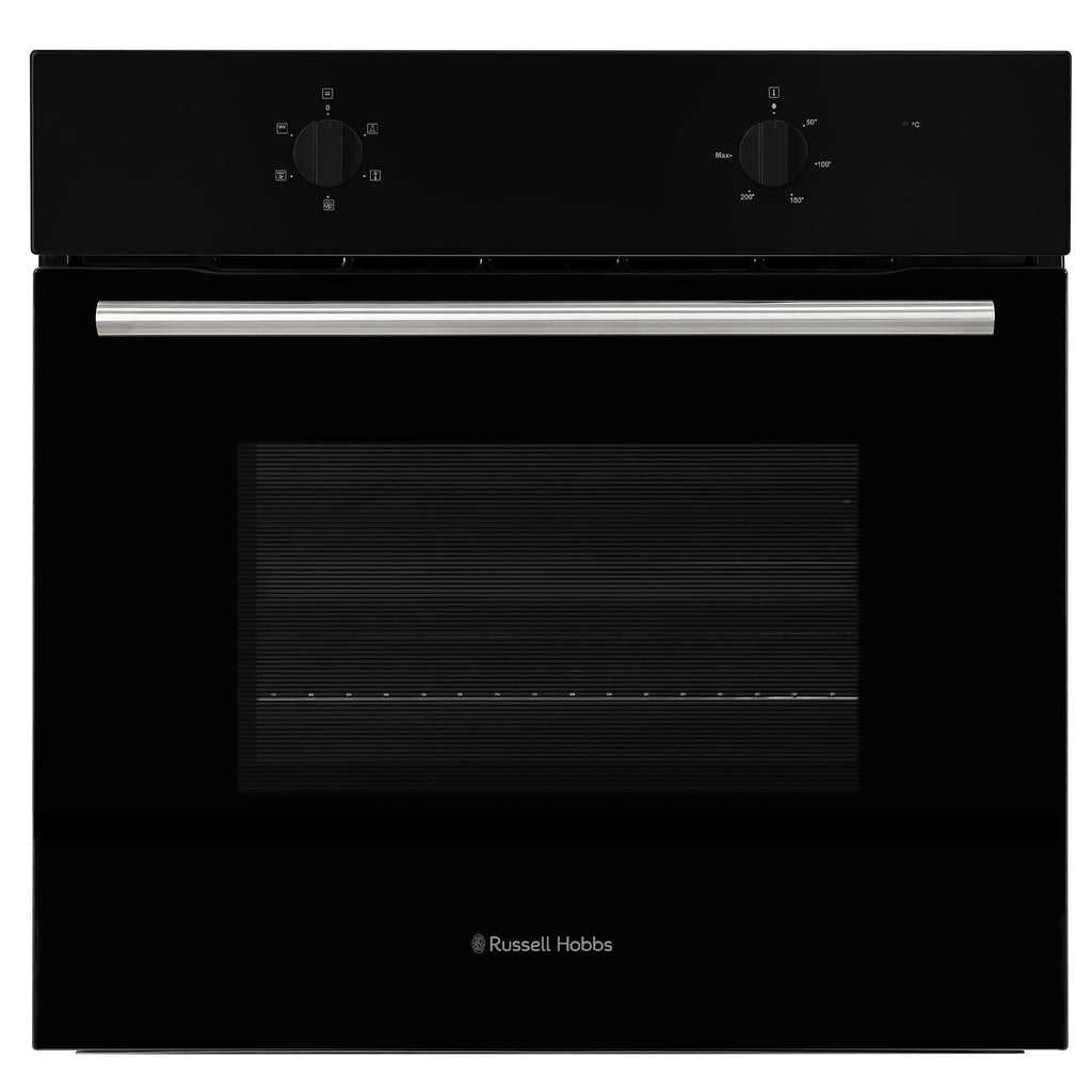 Russell Hobbs 70L, 60cm Wide, Single Electric Built-in Fan Oven and Grill in Black, 5 Oven Functions