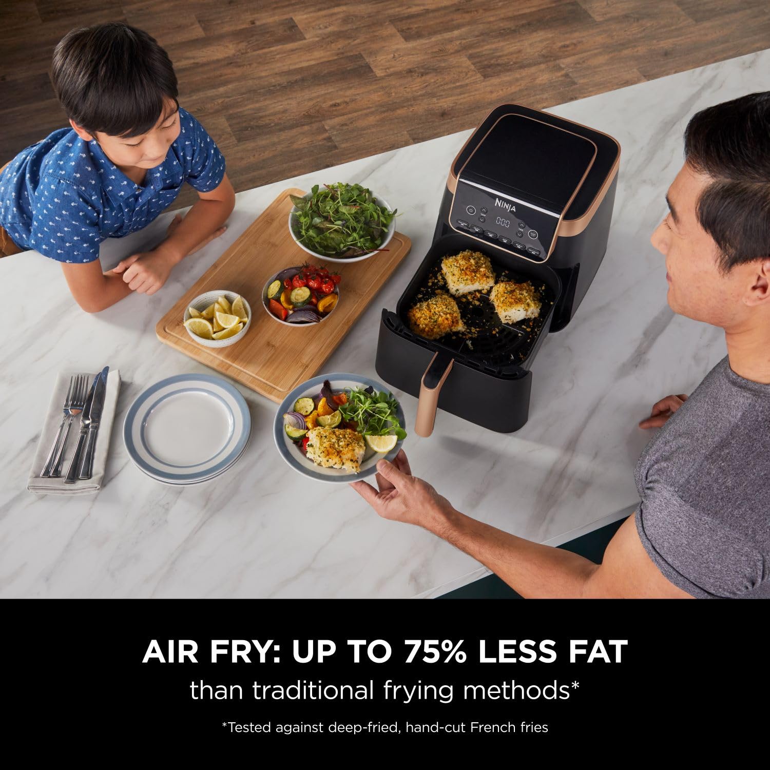 Ninja Air Fryer MAX PRO, 6.2L, Uses No Oil, Large Square Single Drawer, Roast, Bake, Air Fry