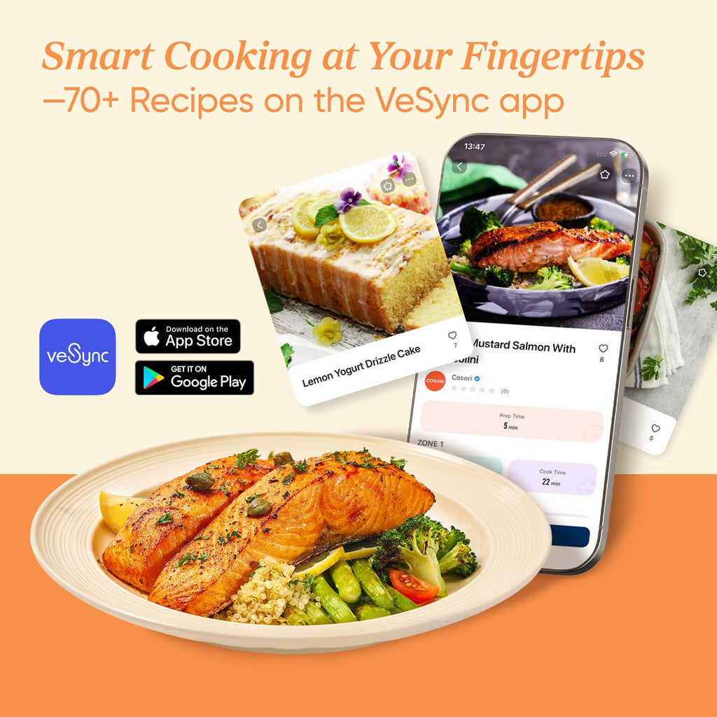 COSORI Dual Air Fryer TwinFry, 10L Flexible Capacity, Single & Double Zone Convertible, 4 Fast Heaters