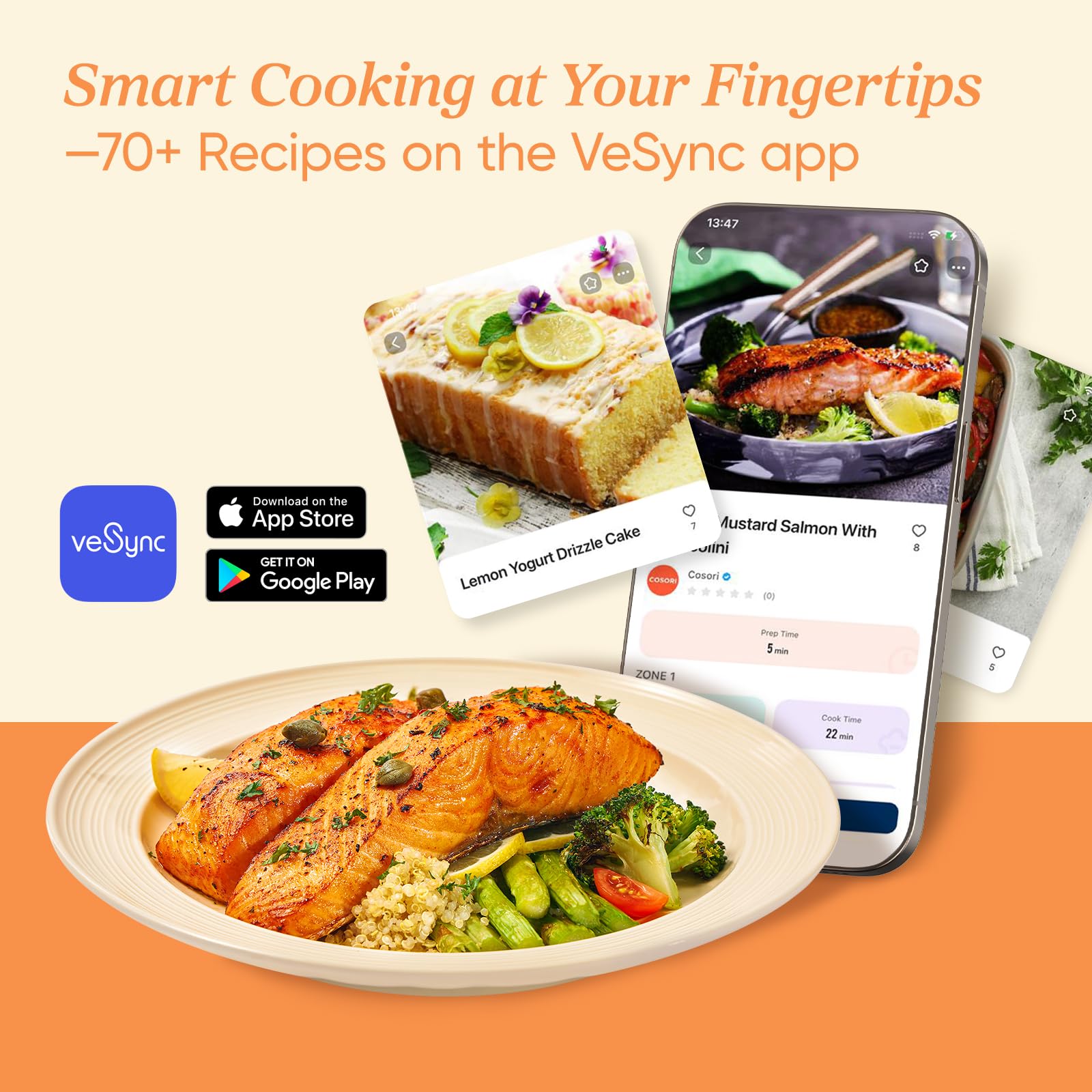 COSORI Dual Air Fryer TwinFry, 10L Flexible Capacity, Single & Double Zone Convertible, 4 Fast Heaters