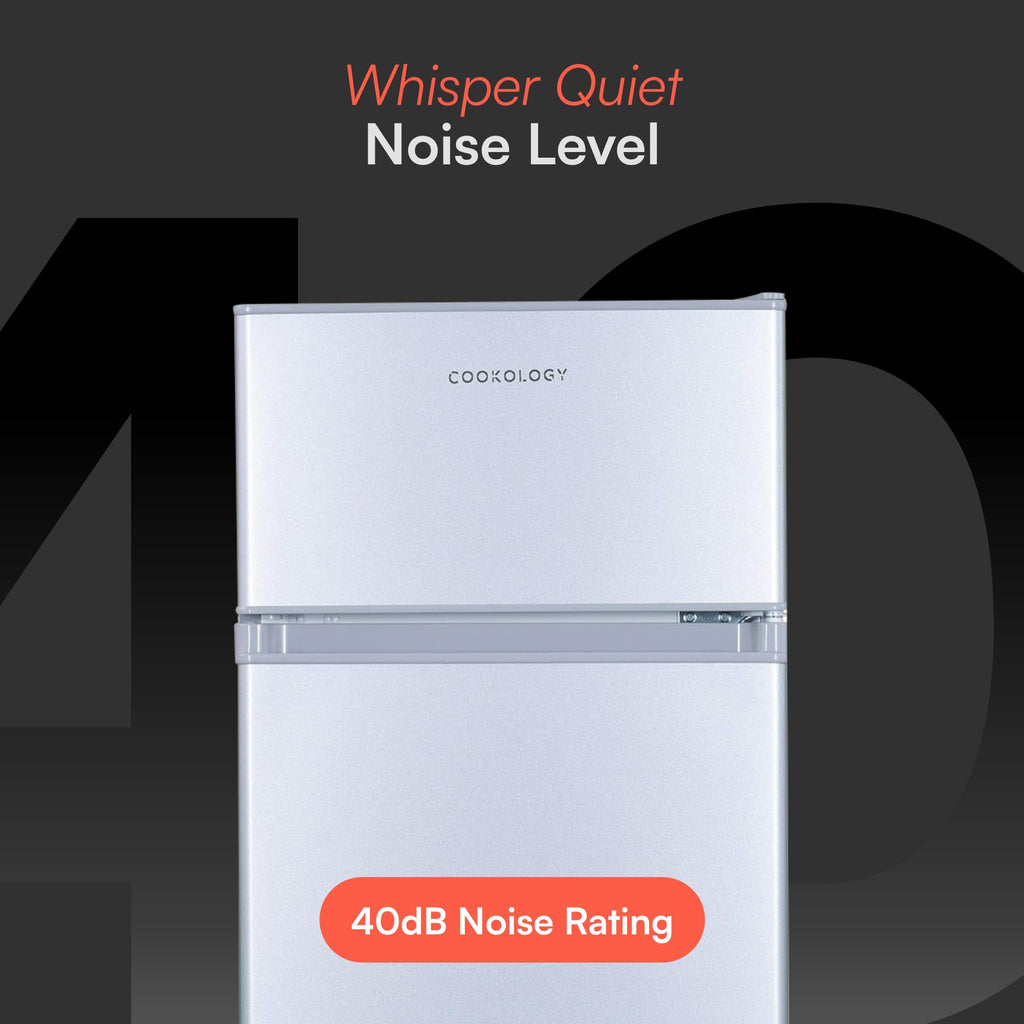 Cookology UCFF87SL 47cm Freestanding under counter Small Fridge Freezer in Silver