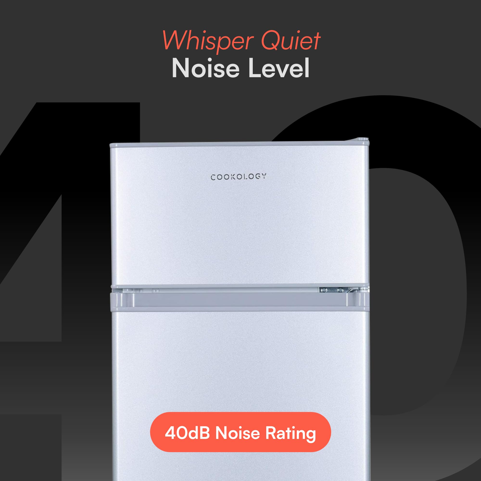 Cookology UCFF87SL 47cm Freestanding under counter Small Fridge Freezer in Silver