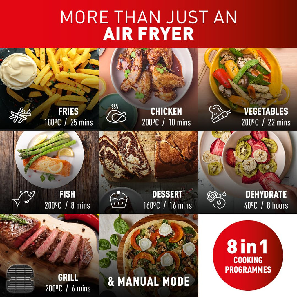 Tefal Easy Fry Dual Zone Digital Air Fryer, 2 Drawers, 8.3L, 8in1, Air Fry, Extra Crisp, Roast, Bake
