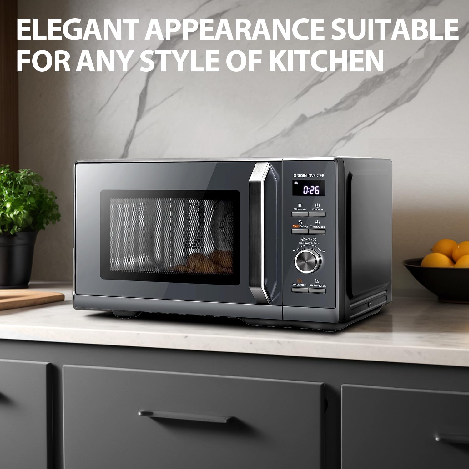 TOSHIBA 26L Air Fry Auto Menu Combo 6-in-1 900W Microwave Oven With Steamer in Morandi Grey