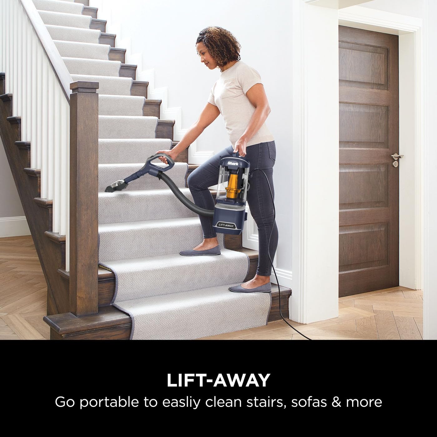 Shark Corded Upright Vacuum Cleaner 1.1L with Anti Hair Wrap Technology, LED Headlights, Lift-Away