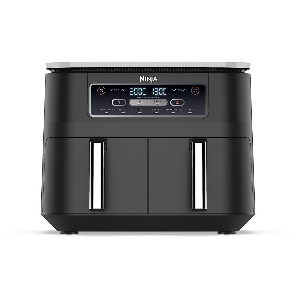 Ninja Foodi Dual Zone Digital Air Fryer, 2 Drawers, 7.6L, 6-in-1, Uses No Oil, Air Fry, Max Crisp, Roast