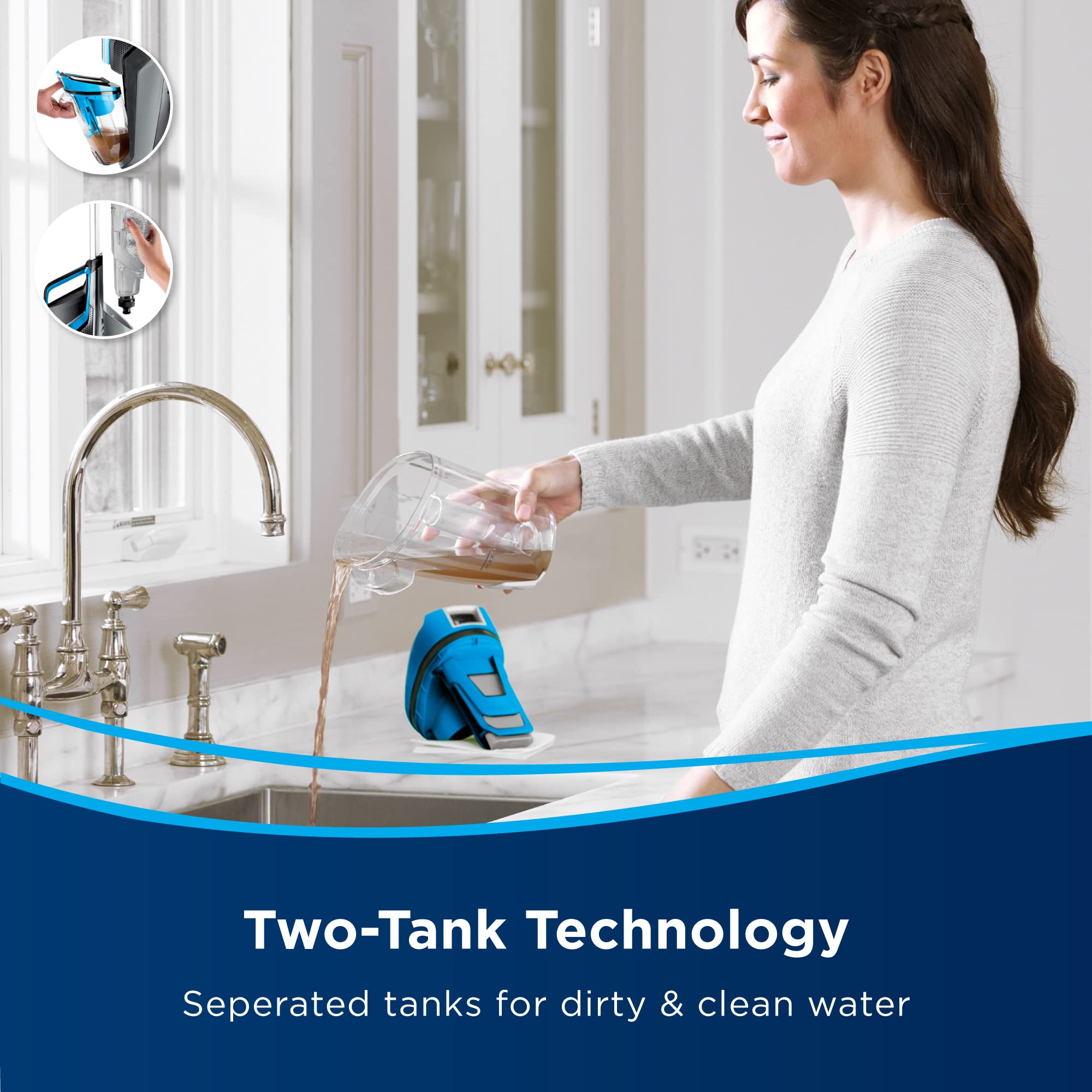 BISSELL CrossWave, 3-in-1 Multi-Surface Vacuum Cleaner, Floor cleaner machine All in One Step Vacuums