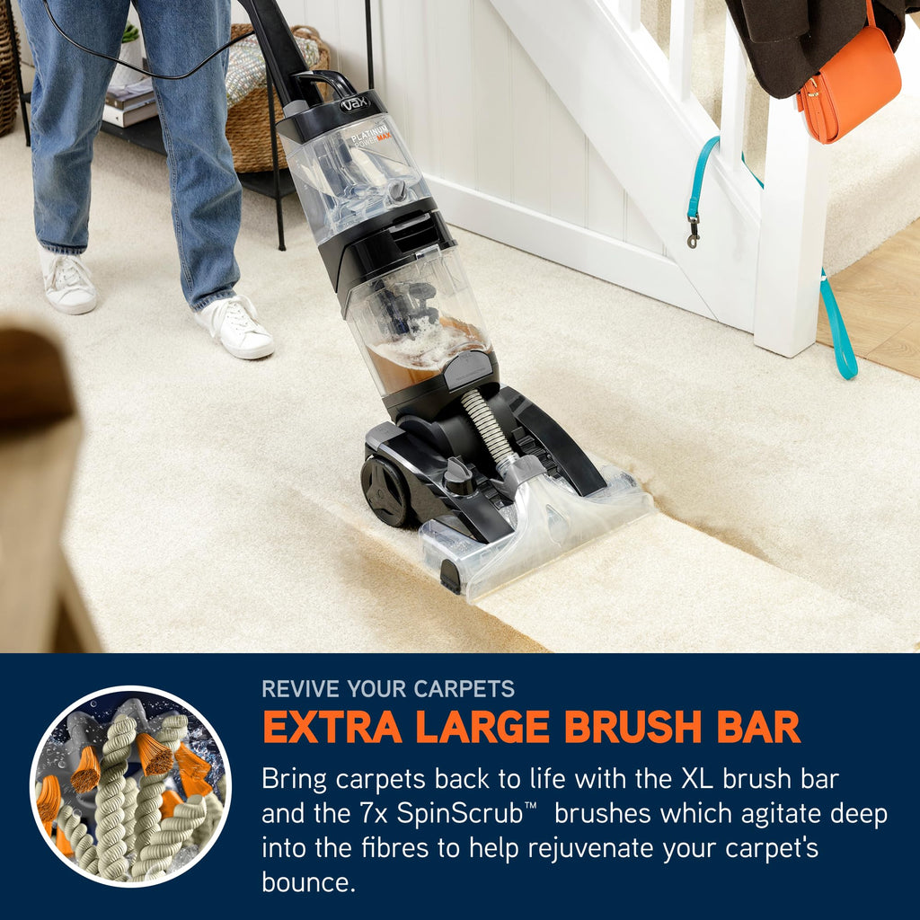 Vax Platinum Power Max Carpet Cleaner Machine, Rug, Upholstery, Car, Stair Upright Shampooer Washer