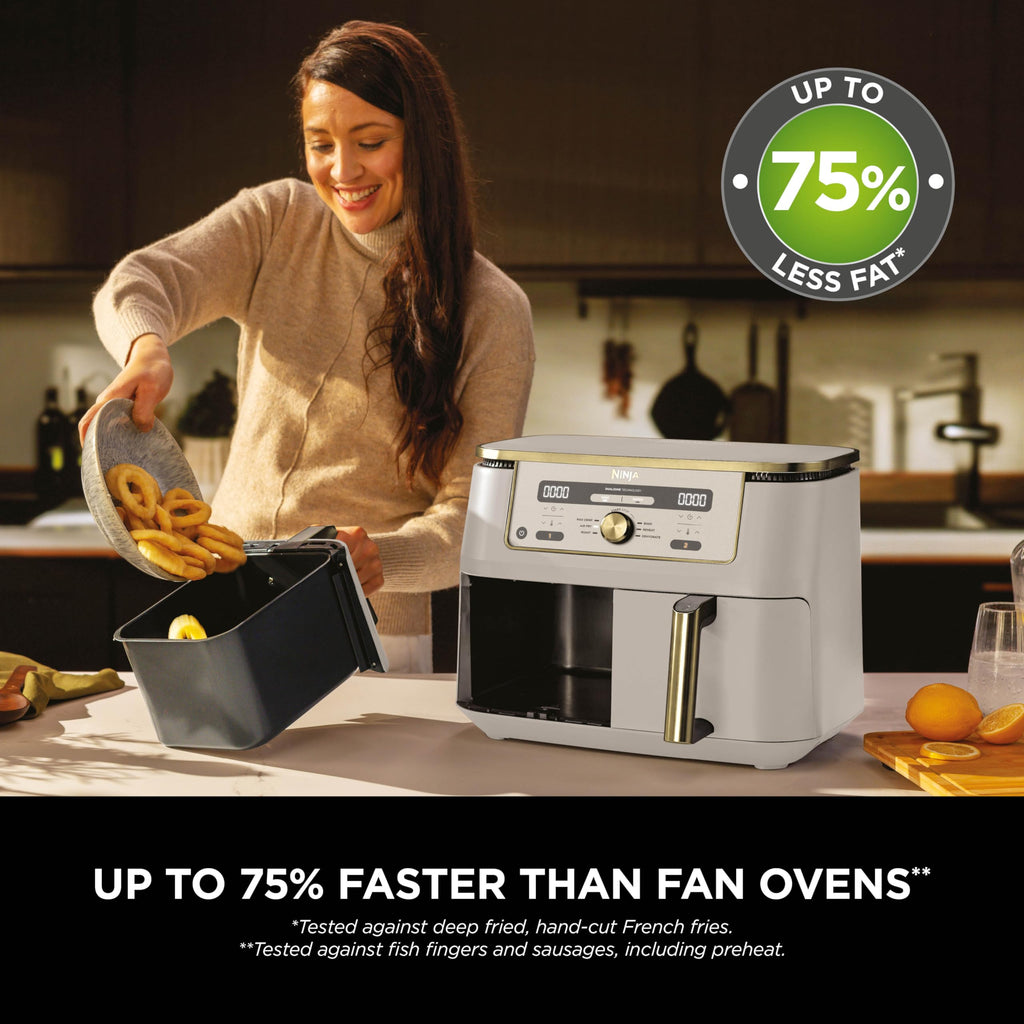 Ninja MAX Dual Zone Digital Air Fryer, 2 Drawers, 9.5L, 6-in-1, Uses No Oil, Air Fry, Max Crisp