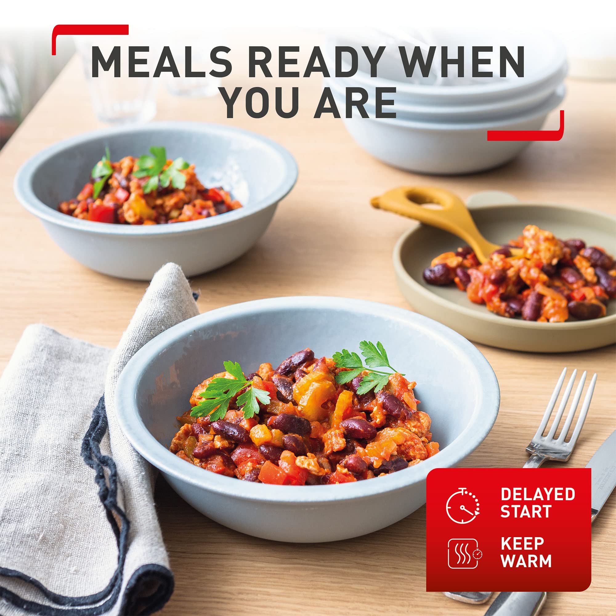 Tefal Turbo Cuisine Electric Pressure Cooker – 10-in-1 Multi-Cooker, 4.8L Capacity, 1000W Power