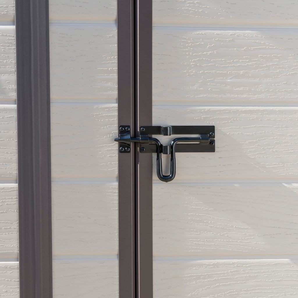 Keter Manor Outdoor Pent Single Door Garden Storage Shed 6 x 4ft Beige Brown Wood Effect