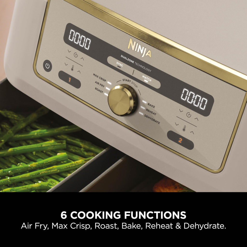 Ninja MAX Dual Zone Digital Air Fryer, 2 Drawers, 9.5L, 6-in-1, Uses No Oil, Air Fry, Max Crisp