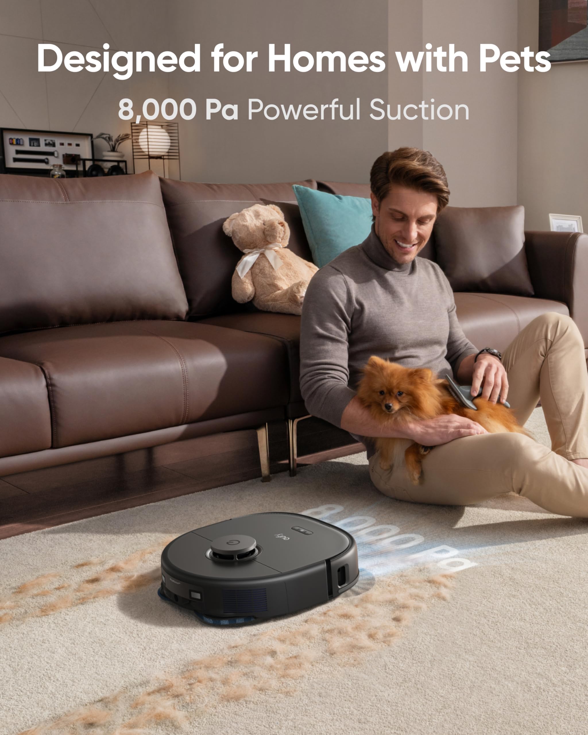 eufy X10 Pro Omni Robot Vacuum Cleaner with Dual Mop, All-in-One Station, 8,000Pa Powerful Suction