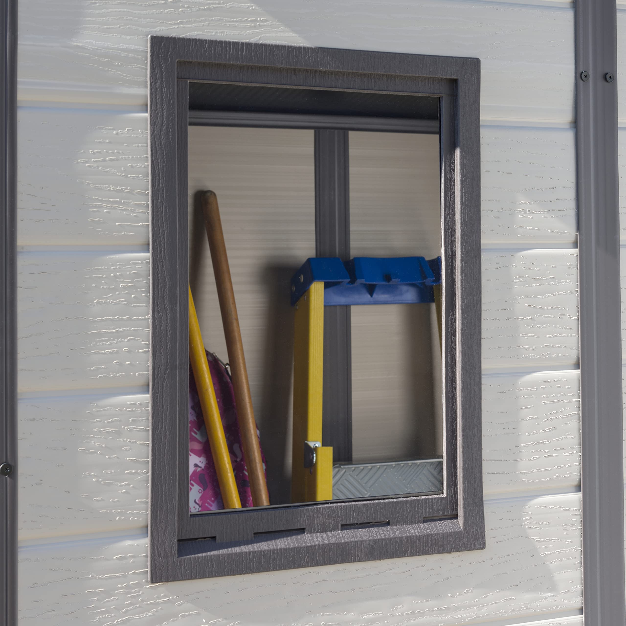 Keter Manor Outdoor Pent Single Door Garden Storage Shed 6 x 4ft Beige Brown Wood Effect