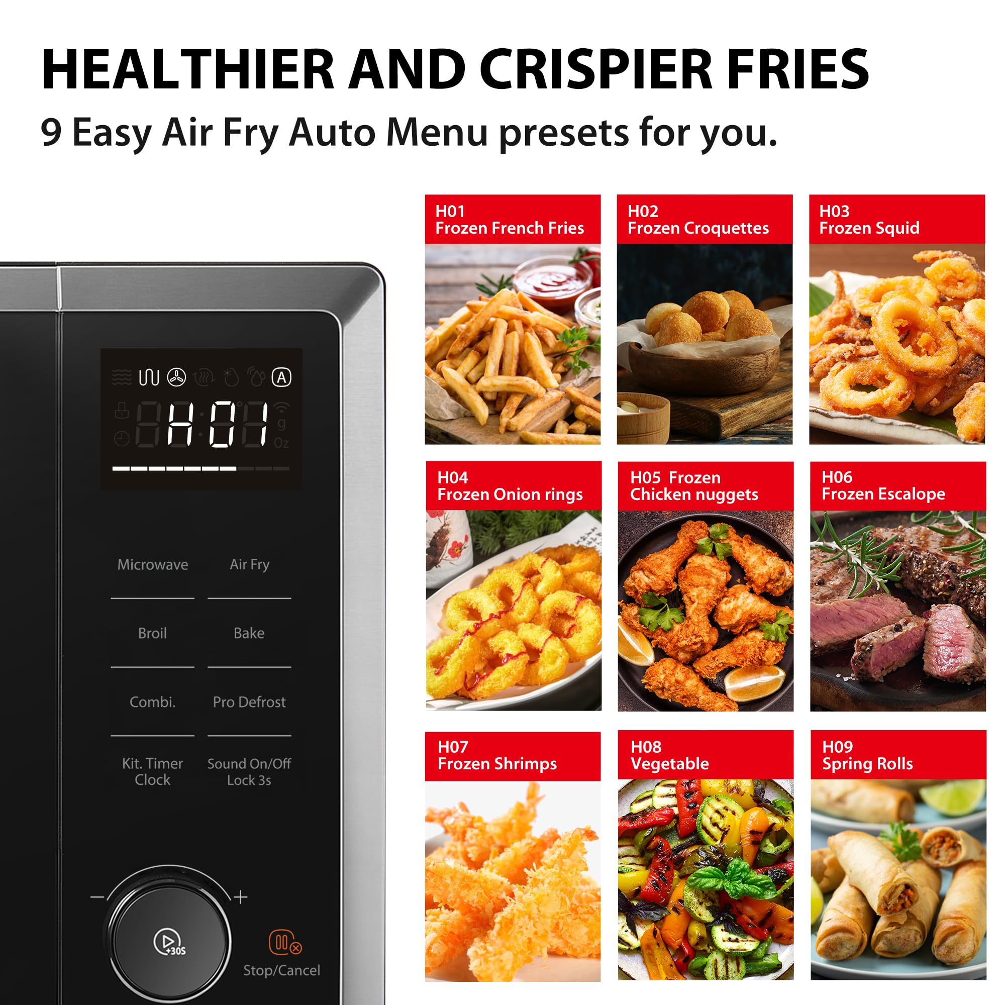 TOSHIBA Air Fry Auto Menu Combo 5-IN-1 26L Countertop Microwave Oven, Broil, Bake, Combi